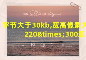 字节大于30kb,宽高像素大于220×300怎么弄