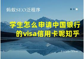 学生怎么申请中国银行的visa信用卡呢知乎