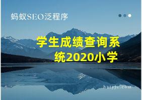 学生成绩查询系统2020小学