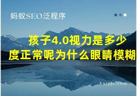 孩子4.0视力是多少度正常呢为什么眼睛模糊