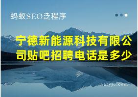 宁德新能源科技有限公司贴吧招聘电话是多少