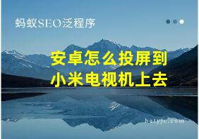 安卓怎么投屏到小米电视机上去