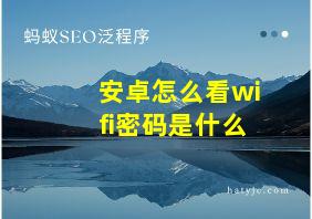 安卓怎么看wifi密码是什么