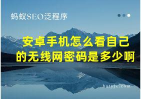 安卓手机怎么看自己的无线网密码是多少啊