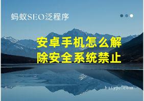 安卓手机怎么解除安全系统禁止