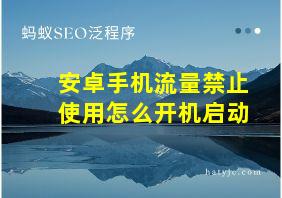 安卓手机流量禁止使用怎么开机启动