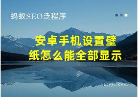 安卓手机设置壁纸怎么能全部显示