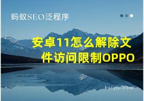 安卓11怎么解除文件访问限制OPPO