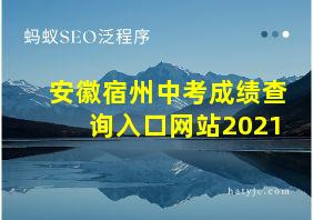 安徽宿州中考成绩查询入口网站2021