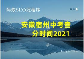 安徽宿州中考查分时间2021