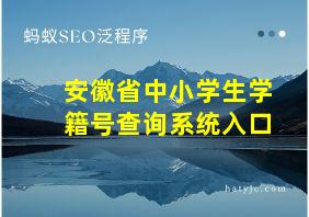 安徽省中小学生学籍号查询系统入口