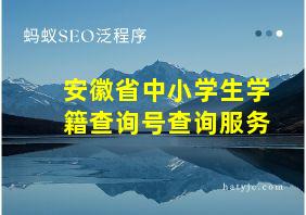 安徽省中小学生学籍查询号查询服务