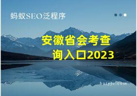 安徽省会考查询入口2023