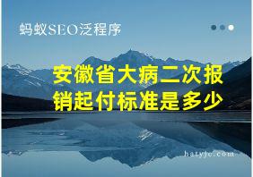 安徽省大病二次报销起付标准是多少