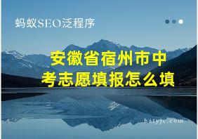 安徽省宿州市中考志愿填报怎么填