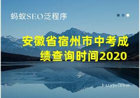 安徽省宿州市中考成绩查询时间2020