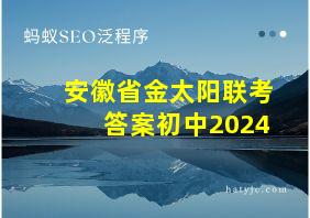 安徽省金太阳联考答案初中2024