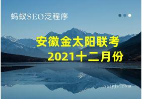 安徽金太阳联考2021十二月份