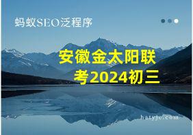 安徽金太阳联考2024初三