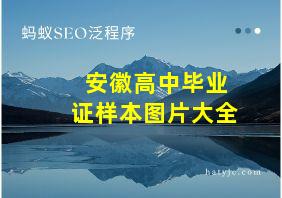 安徽高中毕业证样本图片大全