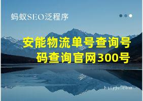 安能物流单号查询号码查询官网300号