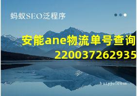 安能ane物流单号查询220037262935