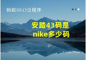 安踏43码是nike多少码