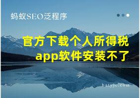 官方下载个人所得税app软件安装不了