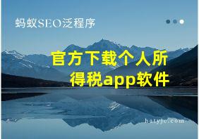 官方下载个人所得税app软件