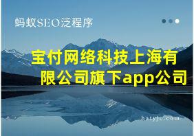 宝付网络科技上海有限公司旗下app公司