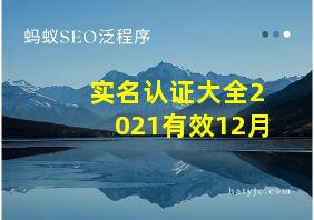 实名认证大全2021有效12月