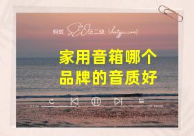 家用音箱哪个品牌的音质好