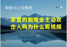 家里的蜘蛛会主动攻击人吗为什么呢视频