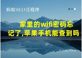 家里的wifi密码忘记了,苹果手机能查到吗