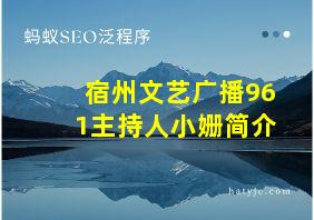 宿州文艺广播961主持人小姗简介