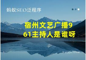 宿州文艺广播961主持人是谁呀