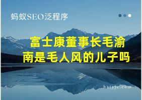 富士康董事长毛渝南是毛人风的儿子吗