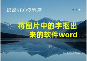 将图片中的字抠出来的软件word