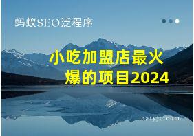 小吃加盟店最火爆的项目2024