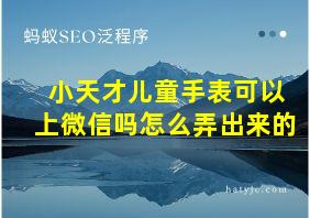 小天才儿童手表可以上微信吗怎么弄出来的