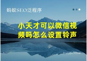 小天才可以微信视频吗怎么设置铃声