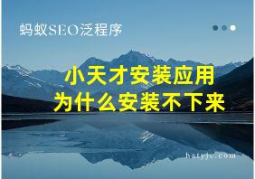 小天才安装应用为什么安装不下来