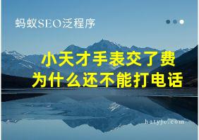 小天才手表交了费为什么还不能打电话