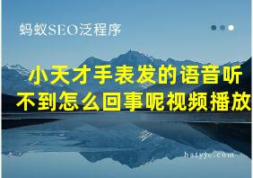 小天才手表发的语音听不到怎么回事呢视频播放