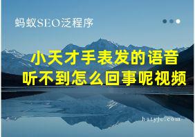 小天才手表发的语音听不到怎么回事呢视频