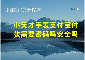 小天才手表支付宝付款需要密码吗安全吗