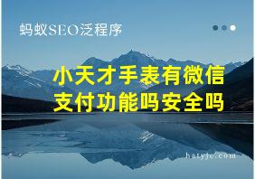 小天才手表有微信支付功能吗安全吗