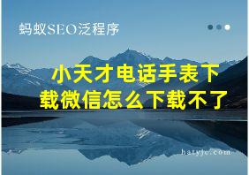 小天才电话手表下载微信怎么下载不了