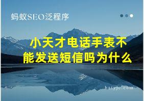 小天才电话手表不能发送短信吗为什么