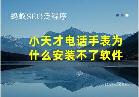 小天才电话手表为什么安装不了软件